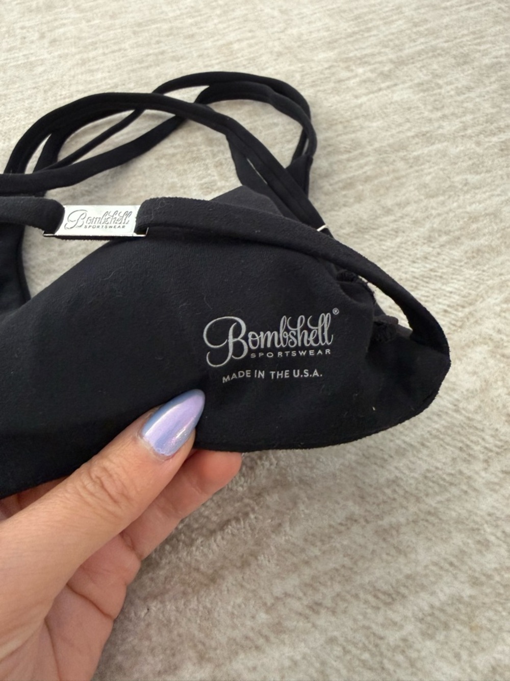 Bombshell Sportswear Barbell Sports Bra — Black - Picture 6 of 7
